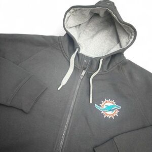 Antigua Miami Dolphins NFL Heather Gray Zip-Up Hoodie